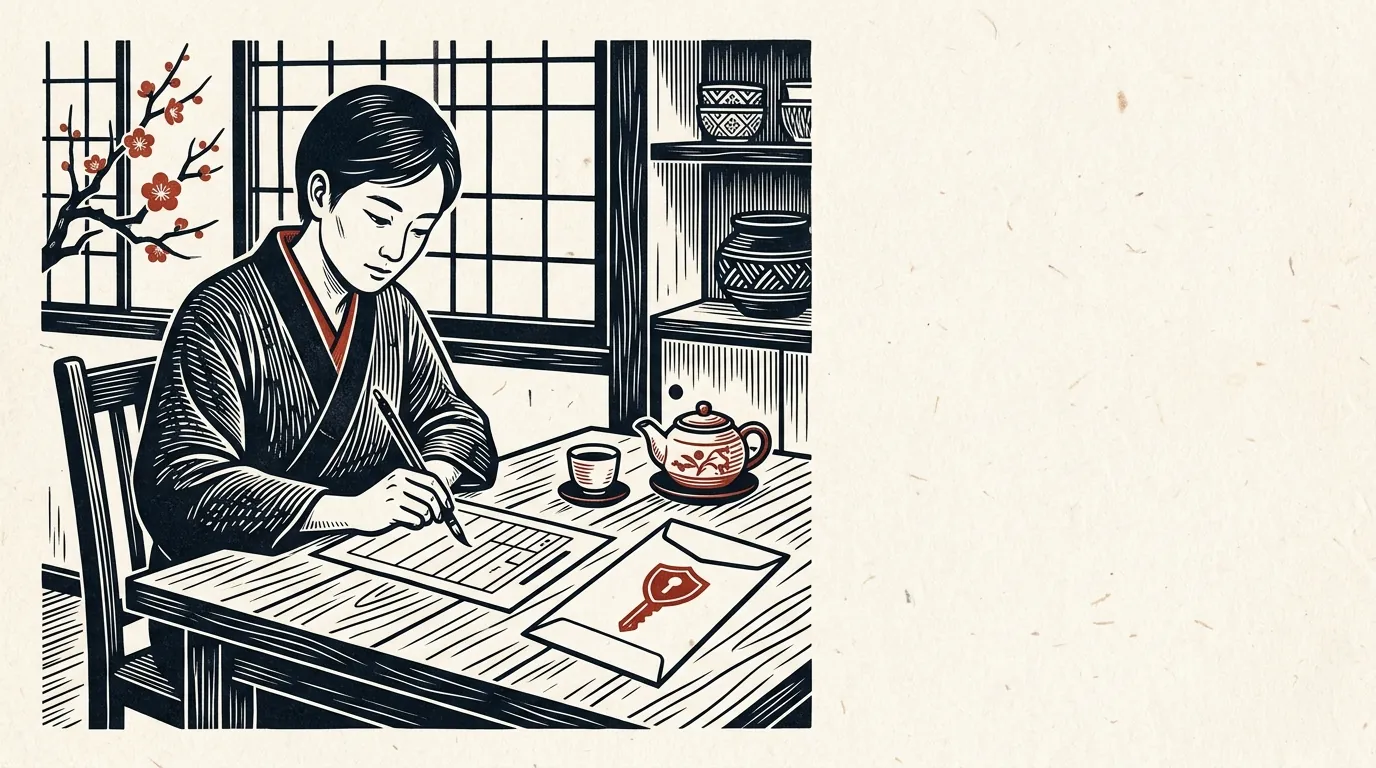 保険の控除証明書を見ながら年末調整の書類を書く人のイラスト